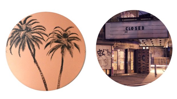 Circular wall Art - Left: Copper Palm (urban Road) and Right: 'New York' Wall Dot by Beau Grealy/Pony Rider